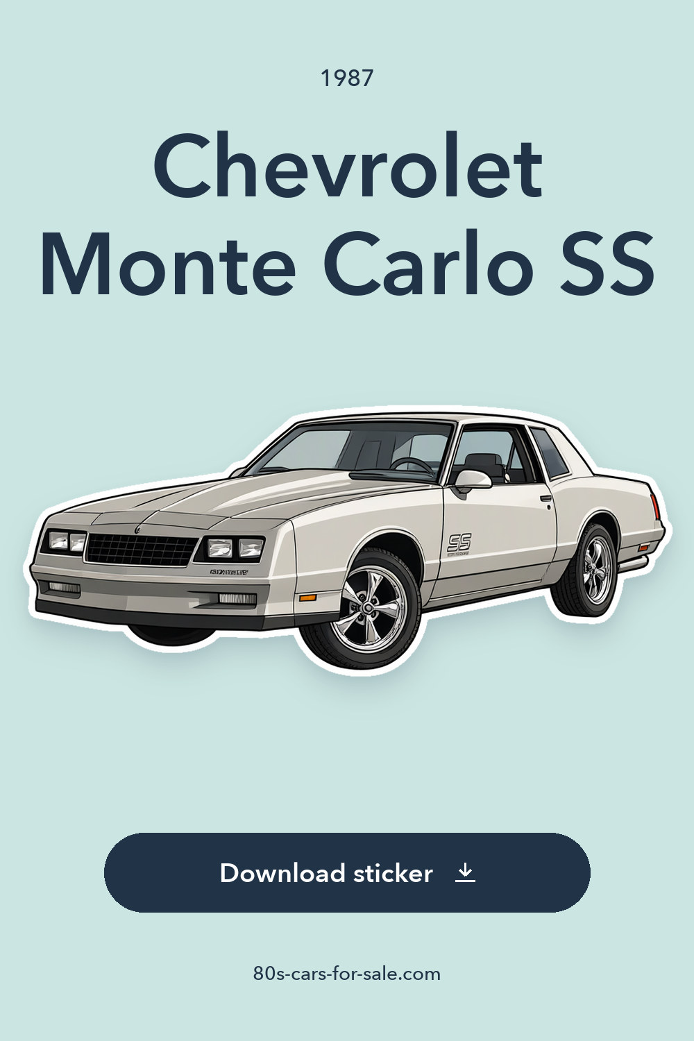 1987 Chevrolet Monte Carlo SS sticker preview