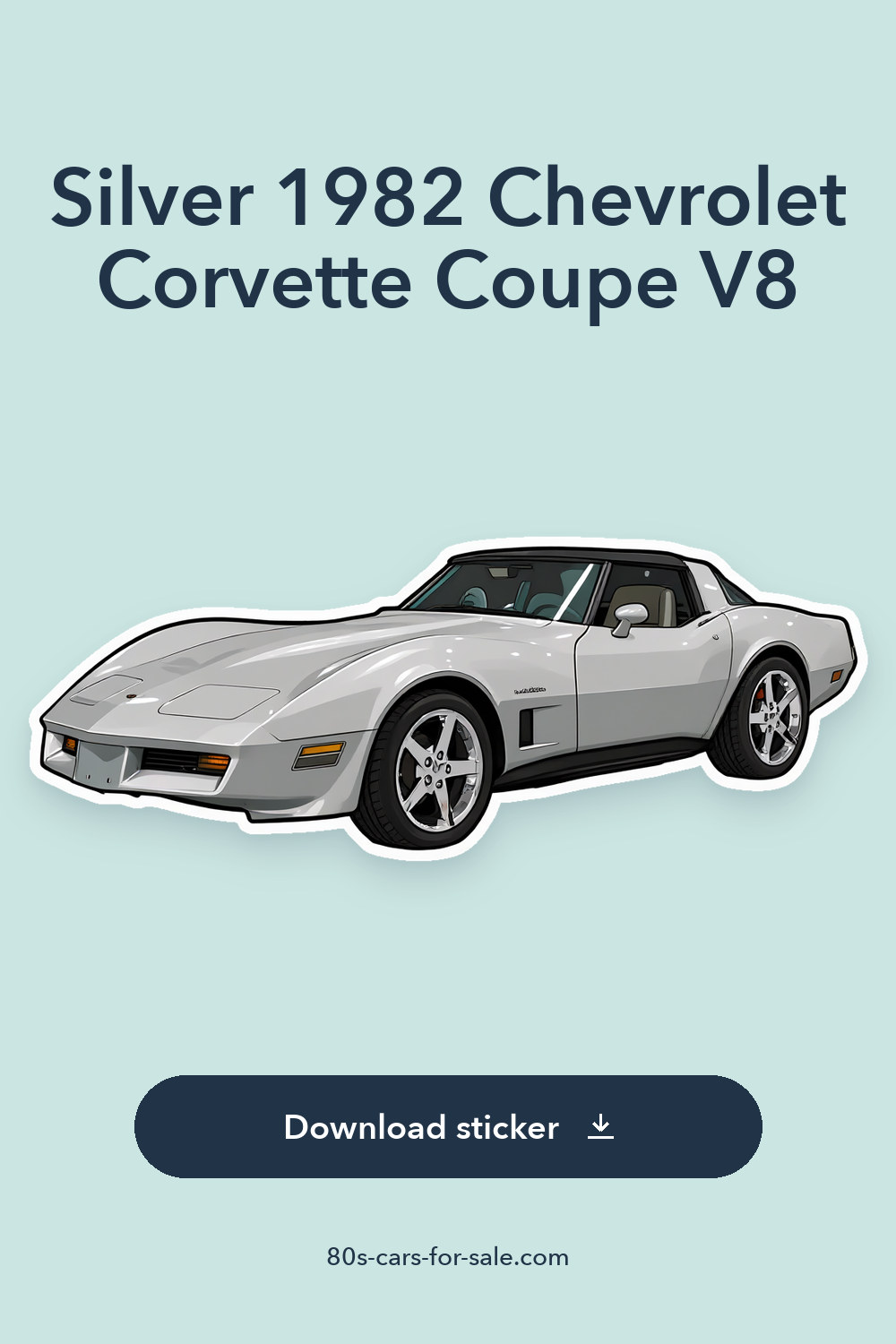 Silver 1982 Chevrolet Corvette Coupe V8 sticker preview
