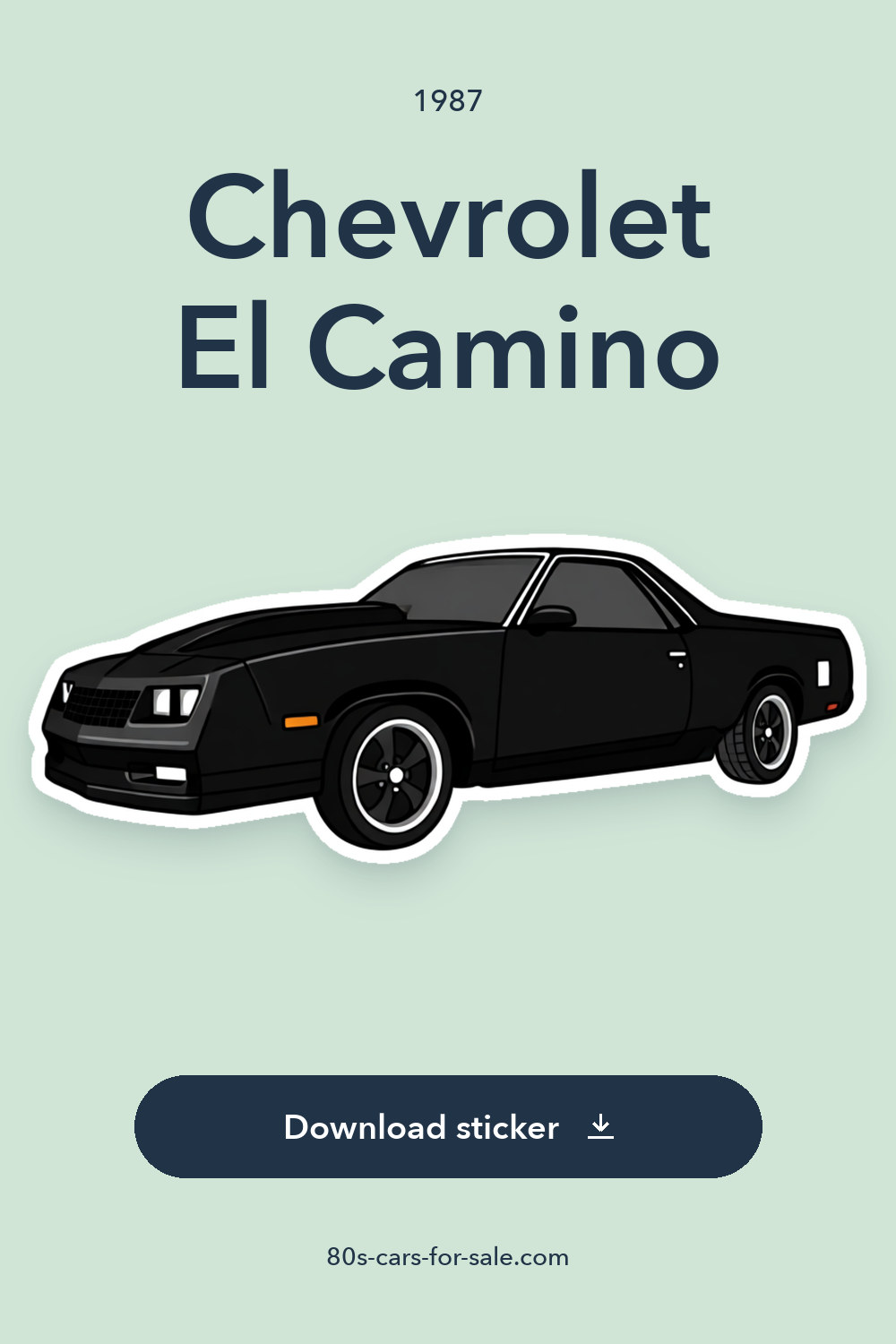 1987 Chevrolet El Camino 97593 Miles Black 305ci V8 700r4 sticker preview